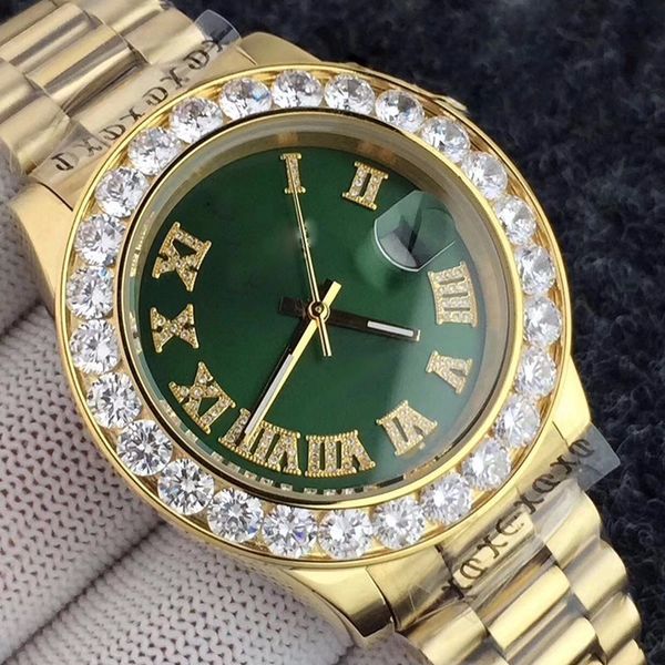 

luxury 2813 president datejust diamonds watch stainless iced out bezel automatic designer mens reloj wristwatches watches, Slivery;brown