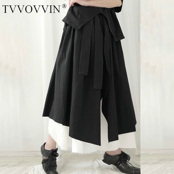 

loose high elastic waist black double layers asymmetrical half-body skirt women fashion tide spring autumn 2020 61qb