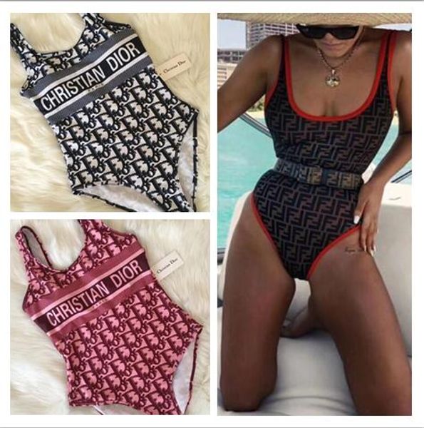 

luxury dor letter bikini bathing suit red one piece swimwear for women designers female bikini swimsuit, White;black