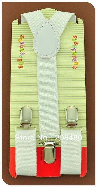 

5x65cm white color kids suspenders childrenboysgirls elastic braces slim suspenders belts & accessories suspendergalluswholesa, Black;white