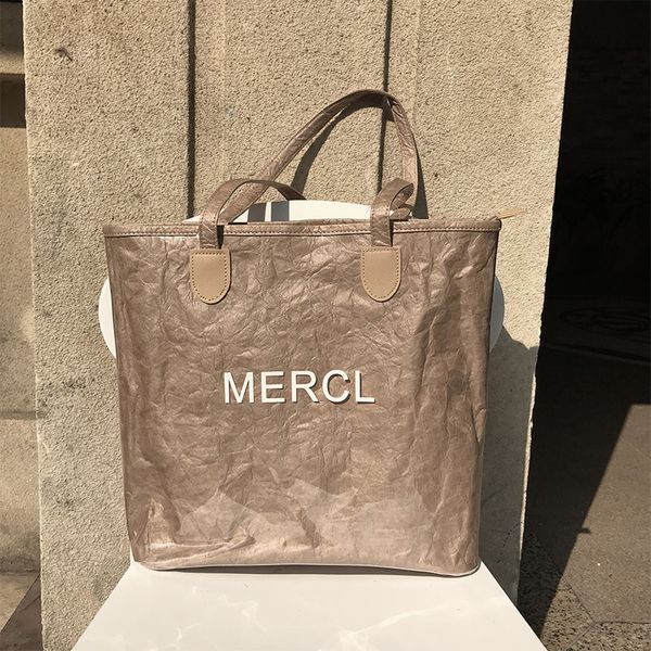 

designer luxury handbags purses womens luxury designer bag handbags transparent splicing kraft paper bag tote shopping bag fashion newset 3
