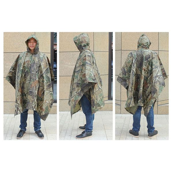

multifunctional military cold camouflage raincoat waterproof raincoat men's and women's camping fishing motorcycle awning