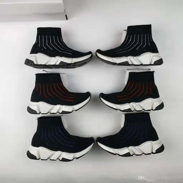 

brand designer kids sports boots wool knitted breathable athletics boys and girls running shoes baby sneakers socks size 24-35, Black
