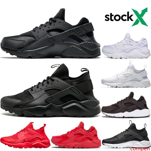

stock x huarache i running shoes men women sports shoes triple black white gold huraches 1.0 4.0 womens mens desinger sneakers