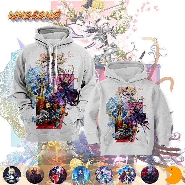 

3d hoodies whosong waifu senpai kawaii anime girls menga saber sweat shirt clothes kids hoodie, Black