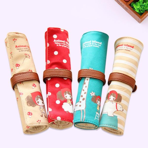 

pen case canvas for multicolor pula girls multicolor kawaii zipper pouch buttons buttons pencil bag pouch