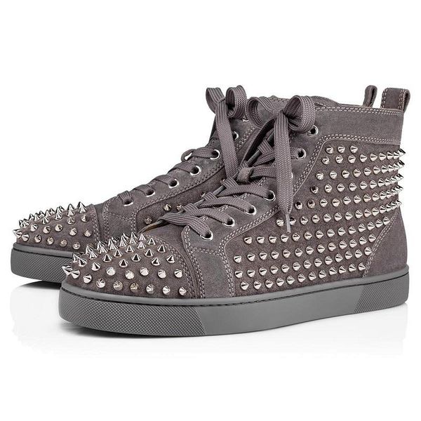 New Red Bottoms Men Women Fashion Shoes Spikes High Top Sneakers Black ...