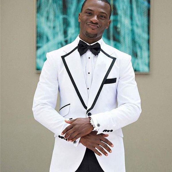 

white mens jacket groom suits italian business suit mens suits 2 pieces wedding suits tuxedos for men jacket+pants+tie+hankie, Black;gray