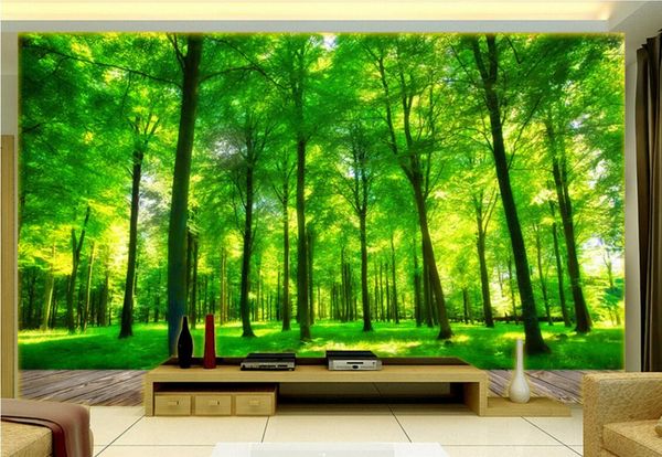 

wdbh 3d wallpaper custom p on the wall natural green woods living room tv background home decor 3d wall mural wallpaper for walls 3 d
