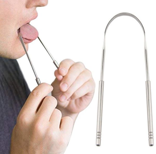 

2020 stainless steel tongue scraper cleaner fresh breath cleaning coated tonguetoothbrush dental oral hygiene care tools