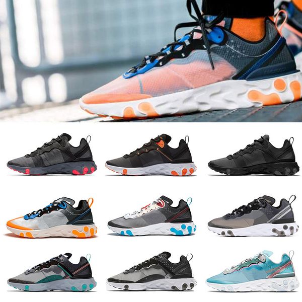 

2019 New epic react element 87 55s undercover VOLT RACER PINK triple white black for men women designer sneakers mens trainers size 36-45