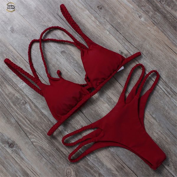 

bikinis women 2019 halter swimwear swimsuit padded bikini set swimwear female beachwear bathing suit biquini ha013, White;black