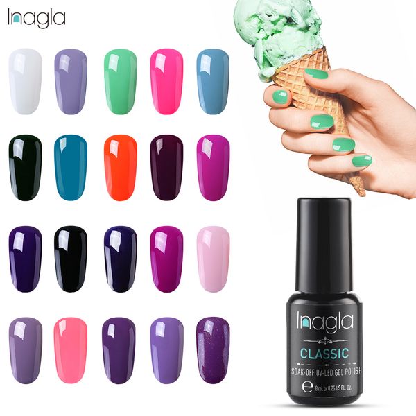 

inagla general color 8ml nail polish vernis semi permanent nail art manicure primer acrylic gel nails soak off hybrid varnishes