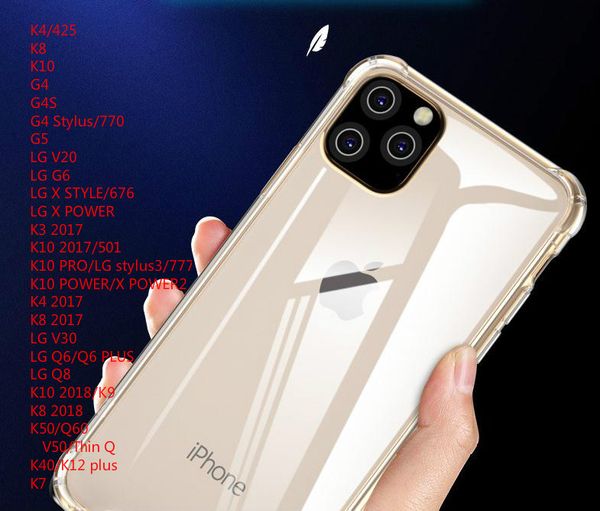 

гибридный жесткий clear case для lg k4 k8 k10 g4 stylus v20 x силы k3 2017 q6 q8 v30 противоударный защитный телефон обложка soft тпу бампер