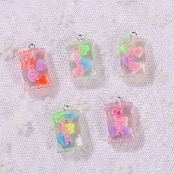 

Charms 20Pcs Sweet Candy Crafts Multicolor Resin Cabochons Flatback Fast Food Charms For Keychain Pendant Earrings Diy Making, Silver