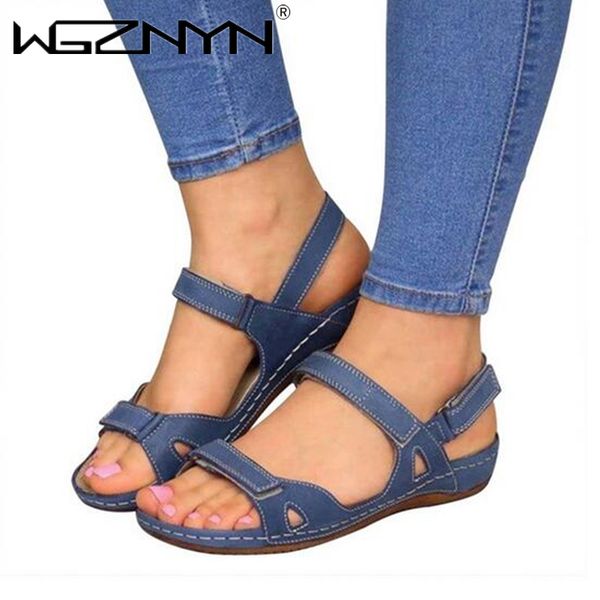

new women summer open toe comfy sandals super soft orthopedic low heels walking sandals toe corrector zapatos de mujer, Black