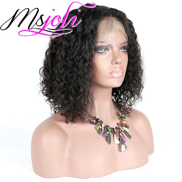 Human Hair Lace Front Bob Wigs Brazilian Curly Short Full Lace Wig