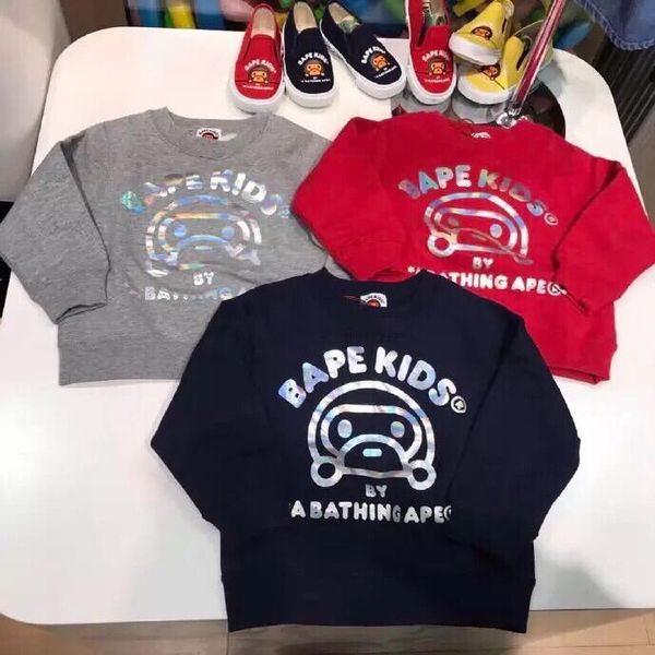 

kids designer sweatshirt cute monkey pattern girls pullovers active letters boys hoodies brand kids clothes wholesale 3 style size 90-130, Black