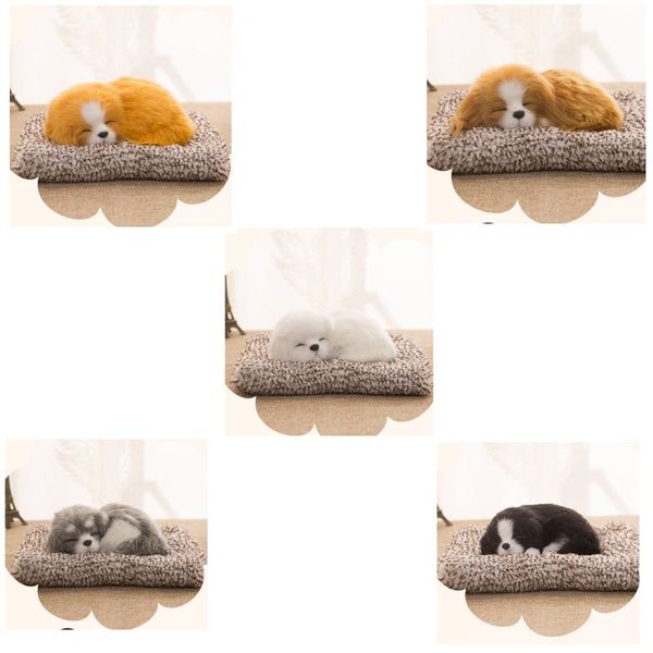 

5 type car ornaments plush simulation sleeping dog puppy dashboard decoration automobile interior home decor furnishing