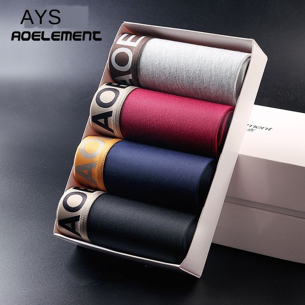 

4 boxed men's underwear modal breathable boxer mid-waist underwear underpants boxer pants thin u-shaped underpants, Black;white