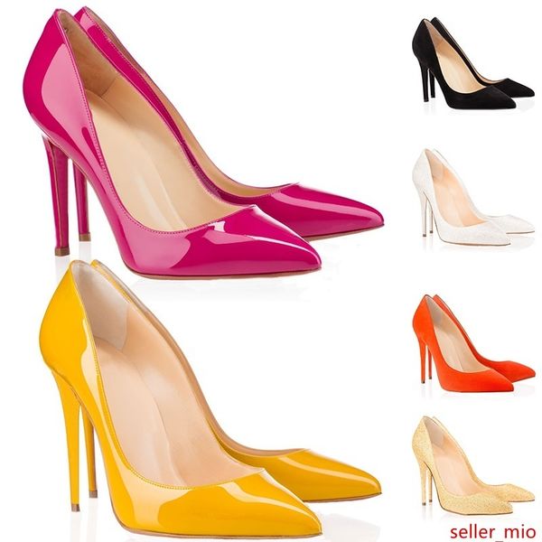 

fashion designer women shoes high heels 8cm 10cm 12cm nude black white leather pointed toes pumps dress shoes