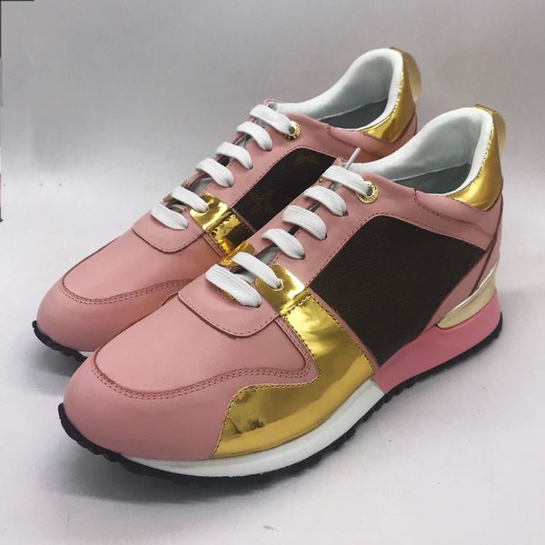

2018 popular designer sneakers leather trainers womens men casual shoes fashion mixed color with box size 36-45 t07, Black