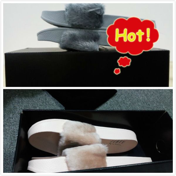 

рианна мех leadcat fenty слайды женщины мужчины тапочки дом зимние тапочки домашняя обувь женщина теплые тапочки pantofole женские сандалии, Black