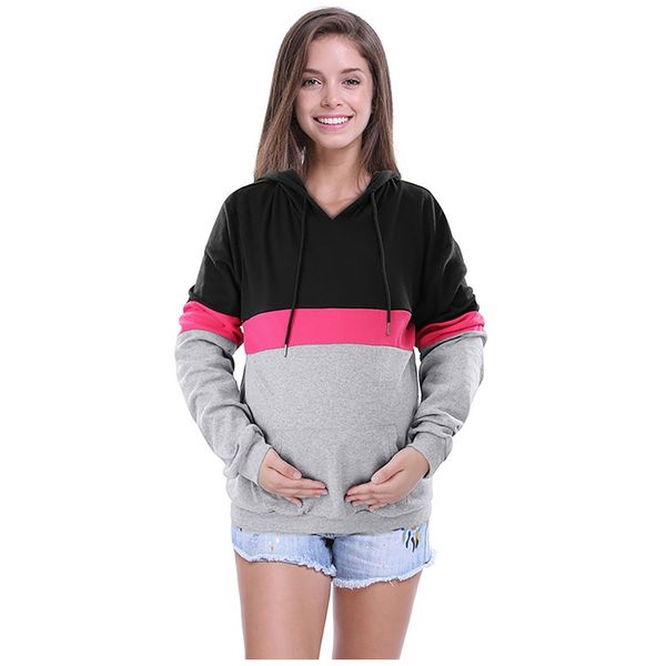 

maternity blouses and pregnant nursing clothes winter breastfeeding hooded cotton nursing pullover sweatshirt y1031, White