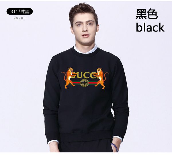 

2019 новый старший дизайнер мужской толстовки повседневная водолазка двойной лев толстовка осень с длинным рукавом пуловер уличная одежда, Gray