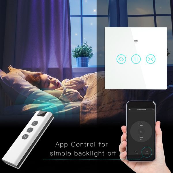 

smart life wifi-rf smart touch curtain switch blinds roller shutter door switch 1 rf remote control multiple switches alexa