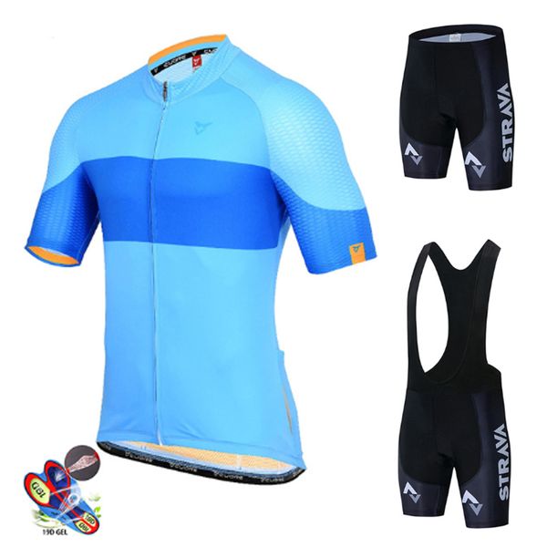 

2020 new strava pro cycling jersey set summer mountain bicycle clothing maillot roupas ciclismo racing bike clothes cycling set, Black;blue