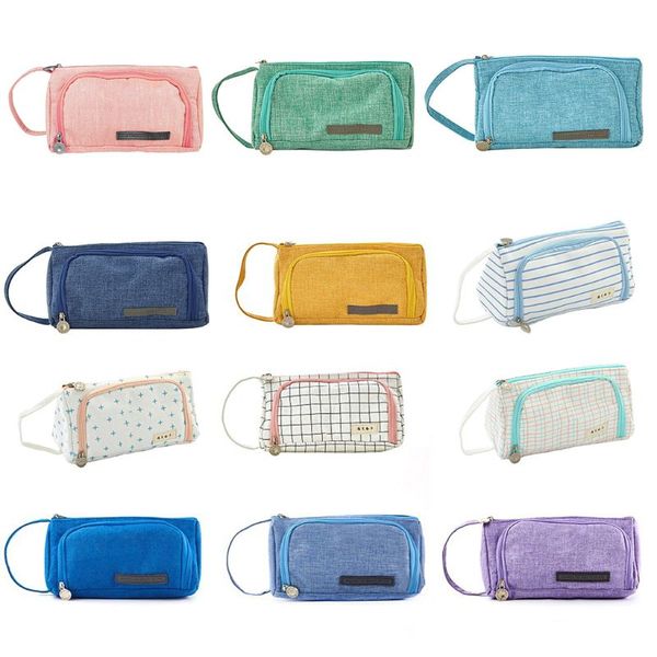 

thinkthendo zipper pencil pen case cosmetic makeup bag storage pouch purse students school storage organizer makeup