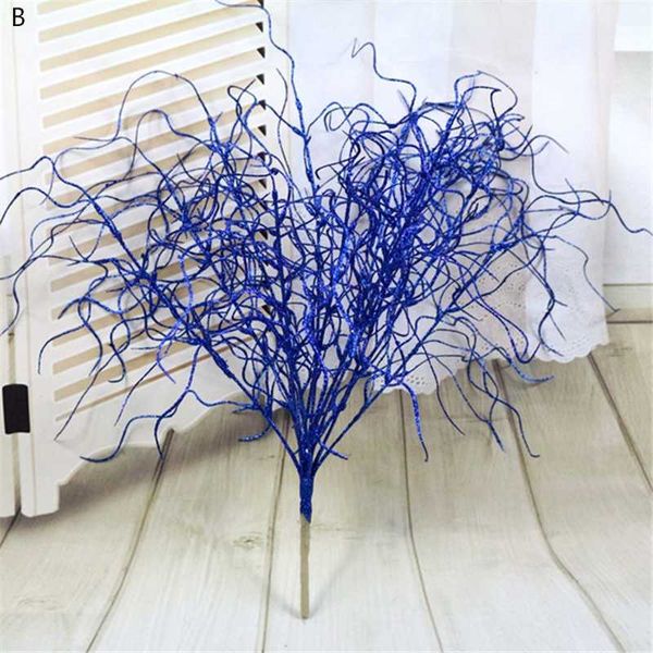 

12cm coral branch plastic fake flower artificial colorful plant for p props autumn office home decor blue gold purple
