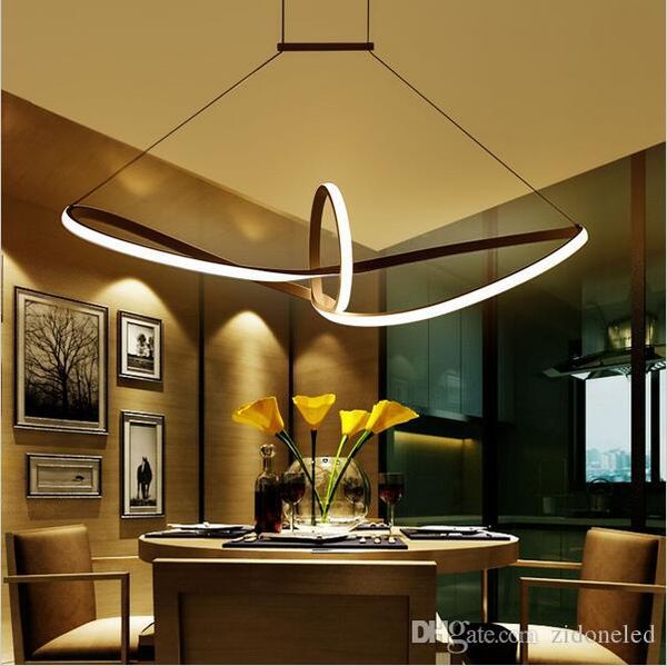 

modern minimalist led pendant light aluminum infinity suspension hanging chandeliers for living room indoor lighting fixture ac90-265v