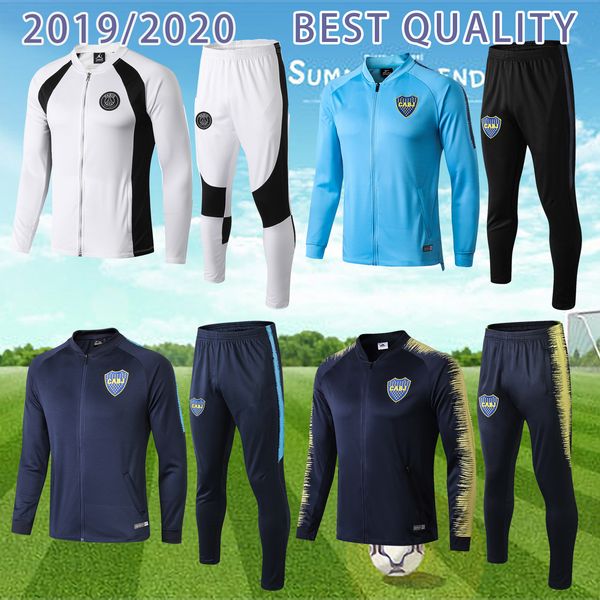 

2019 2020 soccer jacket tracksuit 19 20 survetement long sleeve full zipper football jackets set chandal, Black