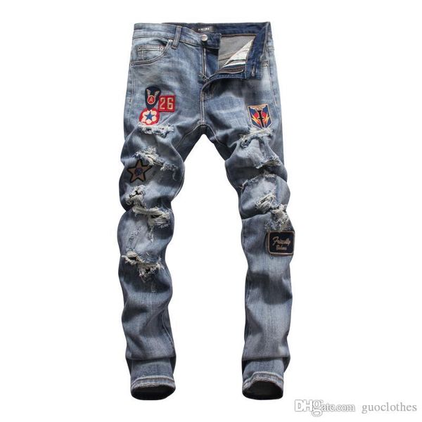 

2020 grey jeans men slim fit denim solid color hip hop streetwear biker jeans black jeans, Blue