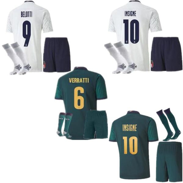 

2020 italy european cup soccer jersey away kids kit 19 20 italia 3rd chiellini el shaarawy bonucci insigne bernardeschi boys football shirts, Black;yellow