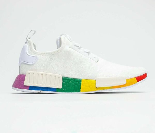 

r1 pride running shoes men women white rainbow sports shoes