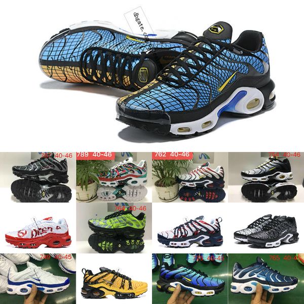 

2020 new tn shoes new designs tn mens breathable mesh chaussures homme tn plus requin luxury jogging casual sneakers 40-46, Black