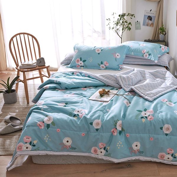 Floral Printed Summer Bedding Comforter Sets Cotton Quilt