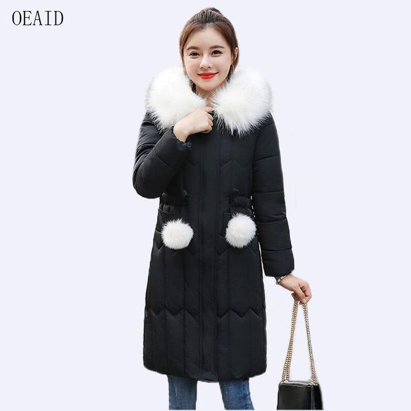 

new plus size 3xl 4xl parka women coat long 2019 winter coat women fur female thick fashion slim ladies coats outerwear, Tan;black