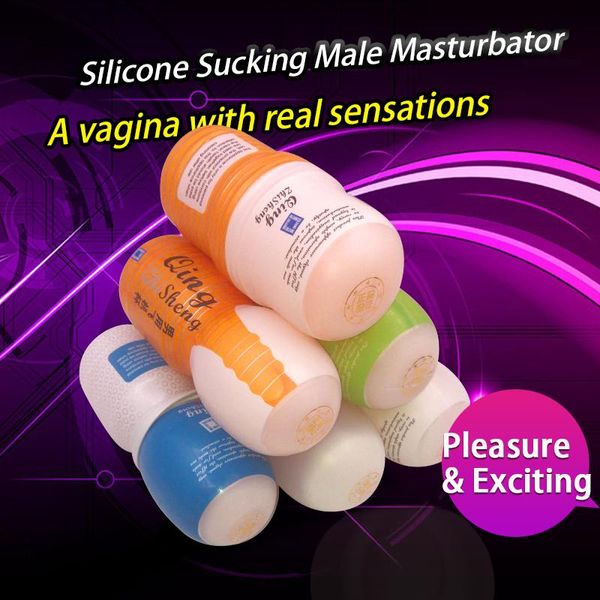 Masturbatore maschile che succhia il silicone per l'oggetto del sesso maschile Tasca Vagina realistica Pompa del pene con fica reale Giocattoli erotici per masturbatore