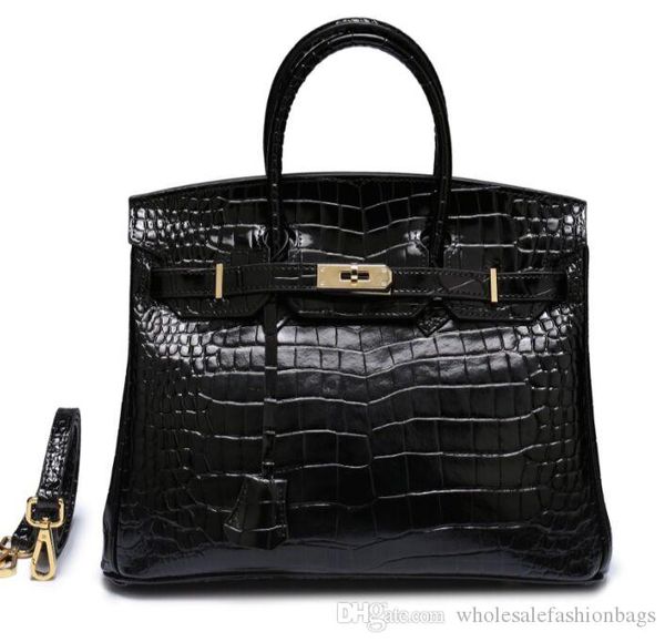 

superb brand new women genuine crocodile pattern cowhide leather handbag shoulder bag tote purse dd0100