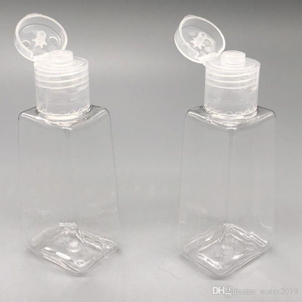 

30ml empty hand sanitizer pet plastic bottle with flip cap trapezoid shape bottle disinfectant liquid sample bottles