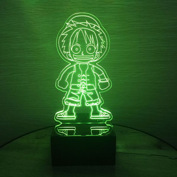 

one piece action figure luffy 3d led table night light colorful acrylic usb led lighting led lamp creative action figure toy