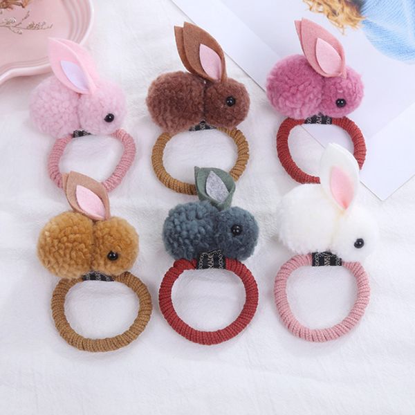 

дизайн прекрасный мультфильм кролик hairbands милый животных глава веревка для девушки женщины мода волос ювелирные изделия подарки шесть цв, Pink