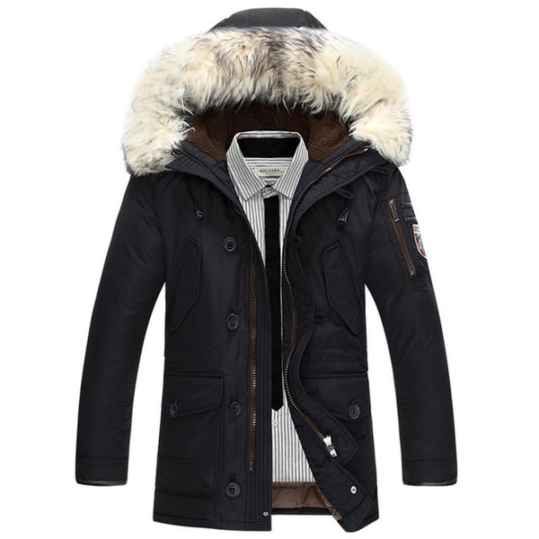 

winter men jacket and coat warm jacket fashion mens jean jackets outwear male parkas, Black