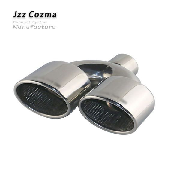 

jzz 1pcs burned blue auto exhaust tips 58mm inlet car dual end pipe stainless steel muffler pipe for e36 car style