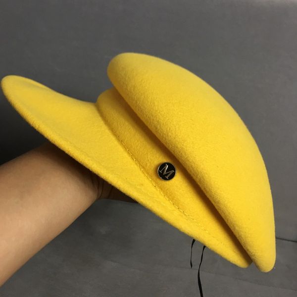 

01910-nao-noma yellow winter wool equestrian cap men women wool visors hat, Blue;gray