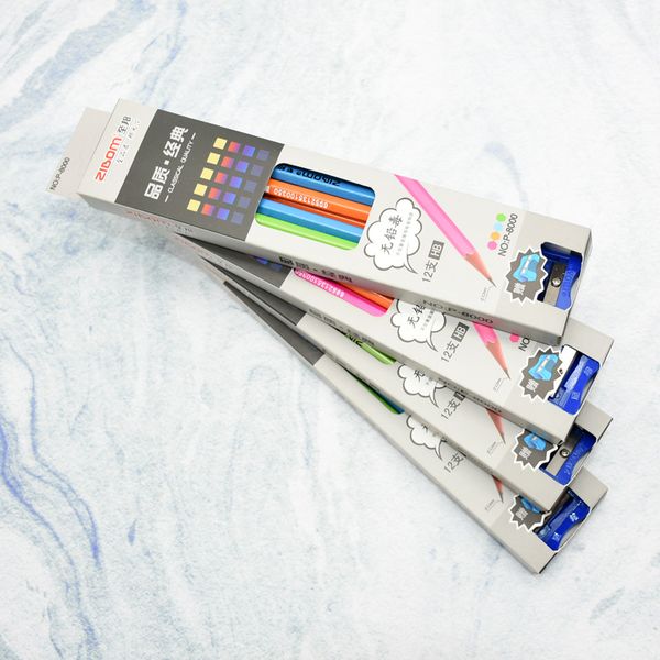 

5 boxes of simple four-color student school pencils environmental protection first-class wood shell hb pencil learning